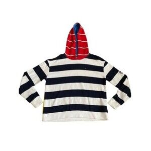 Tommy Hilfiger Denim Womens Striped Colorblock Hoodie Size‎ S Blue Red Yellow